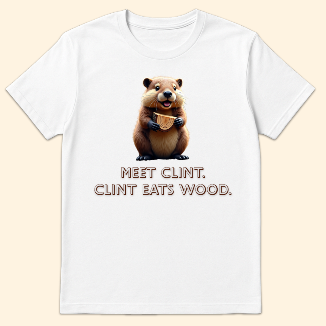 Clint Eats Wood T-Shirt White