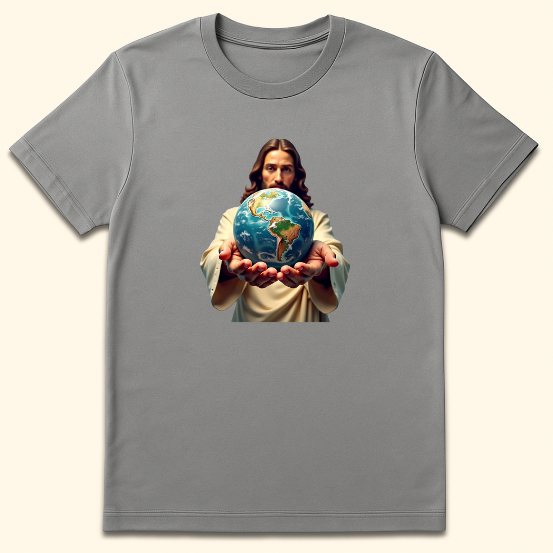 Whole World In His Hands T-Shirt Sport Grey