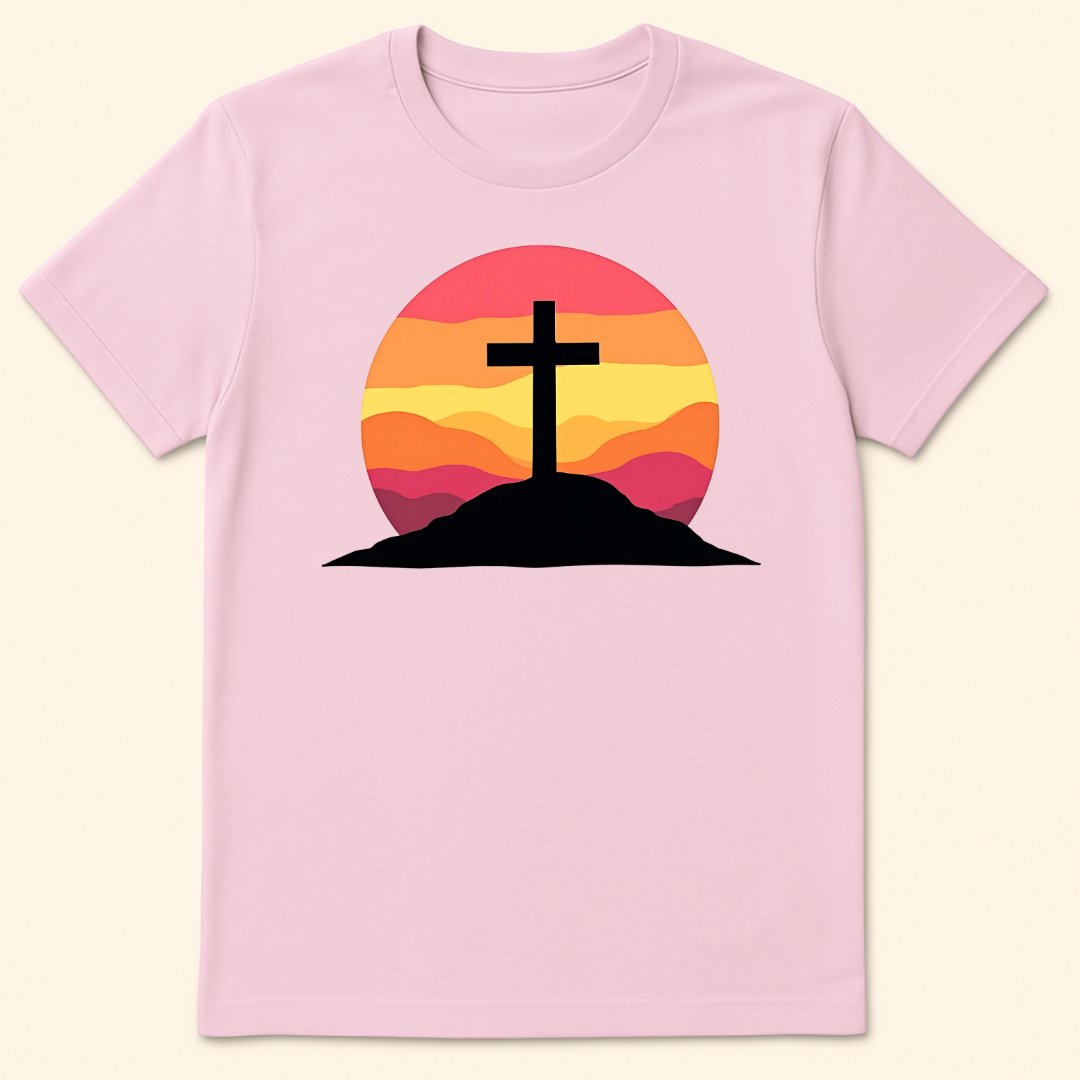 Sunset Silhouette T-Shirt Light Pink