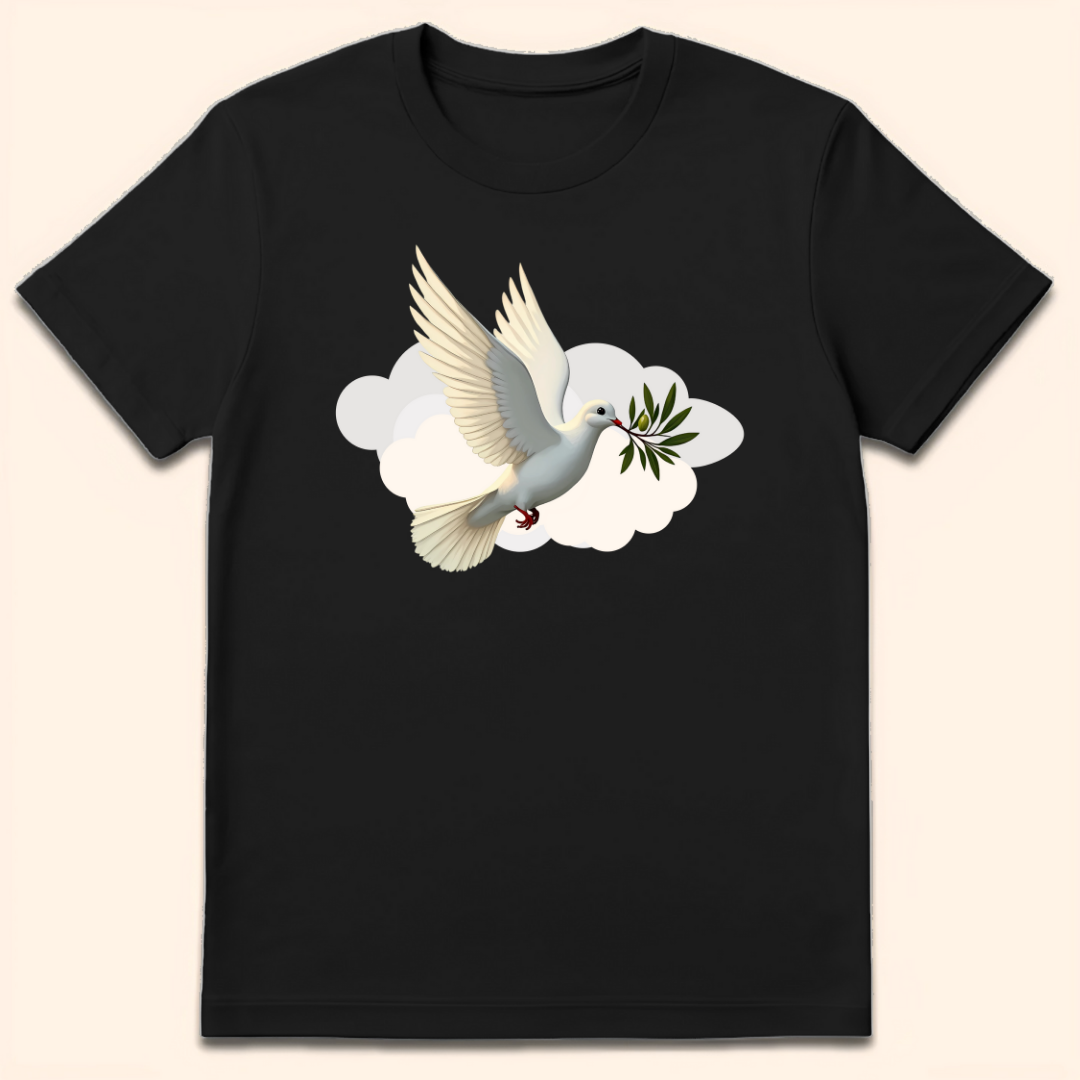 Olive Branch Dove T-Shirt Black