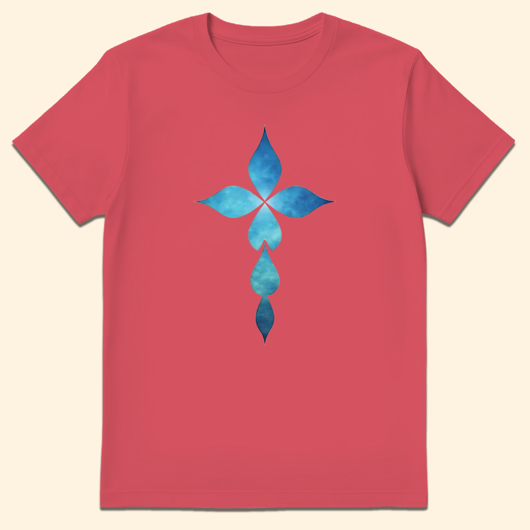 Teardrop Cross T-Shirt Heather Red
