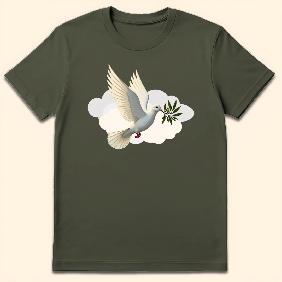 Olive Branch Dove T-Shirt Military Green