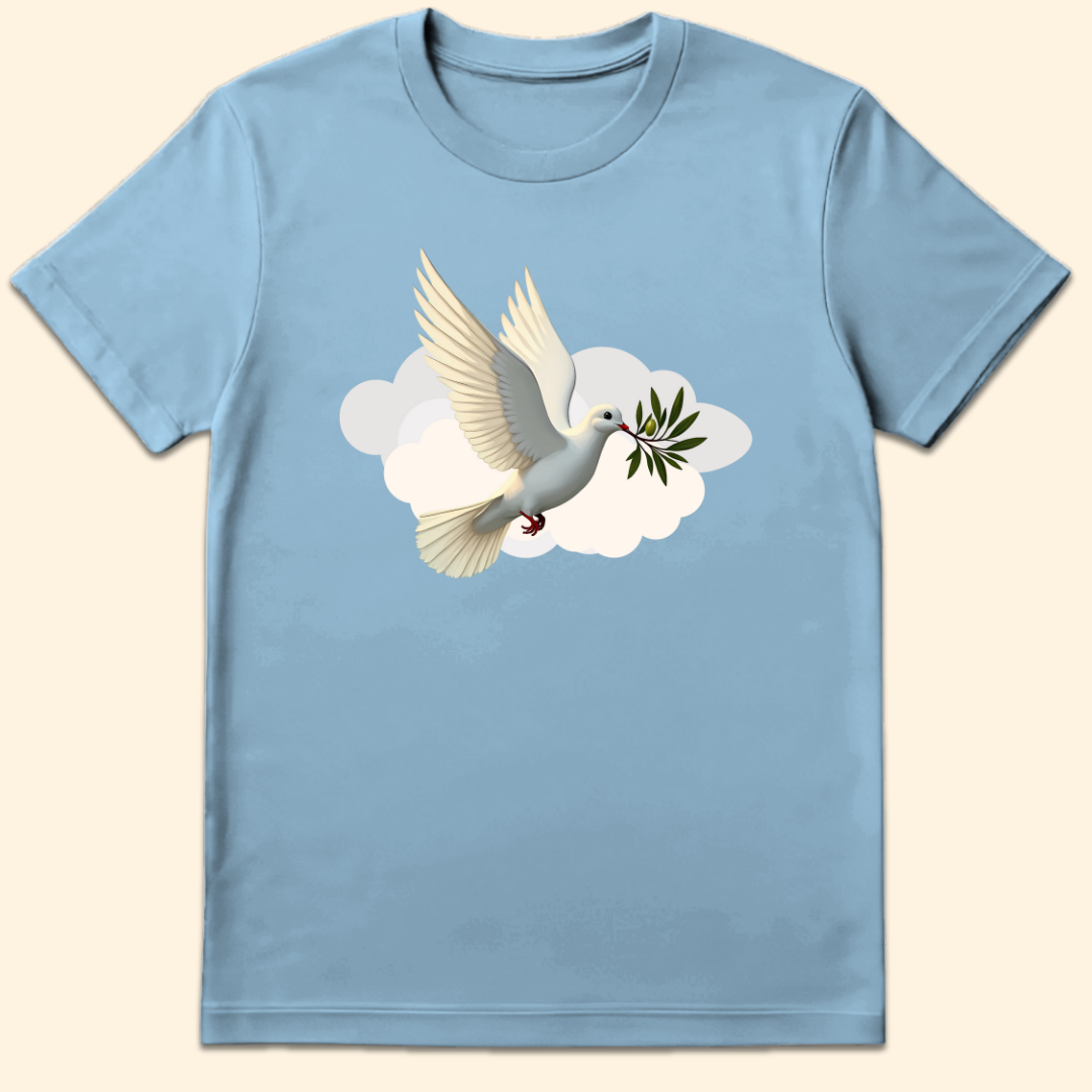 Olive Branch Dove T-Shirt Light Blue