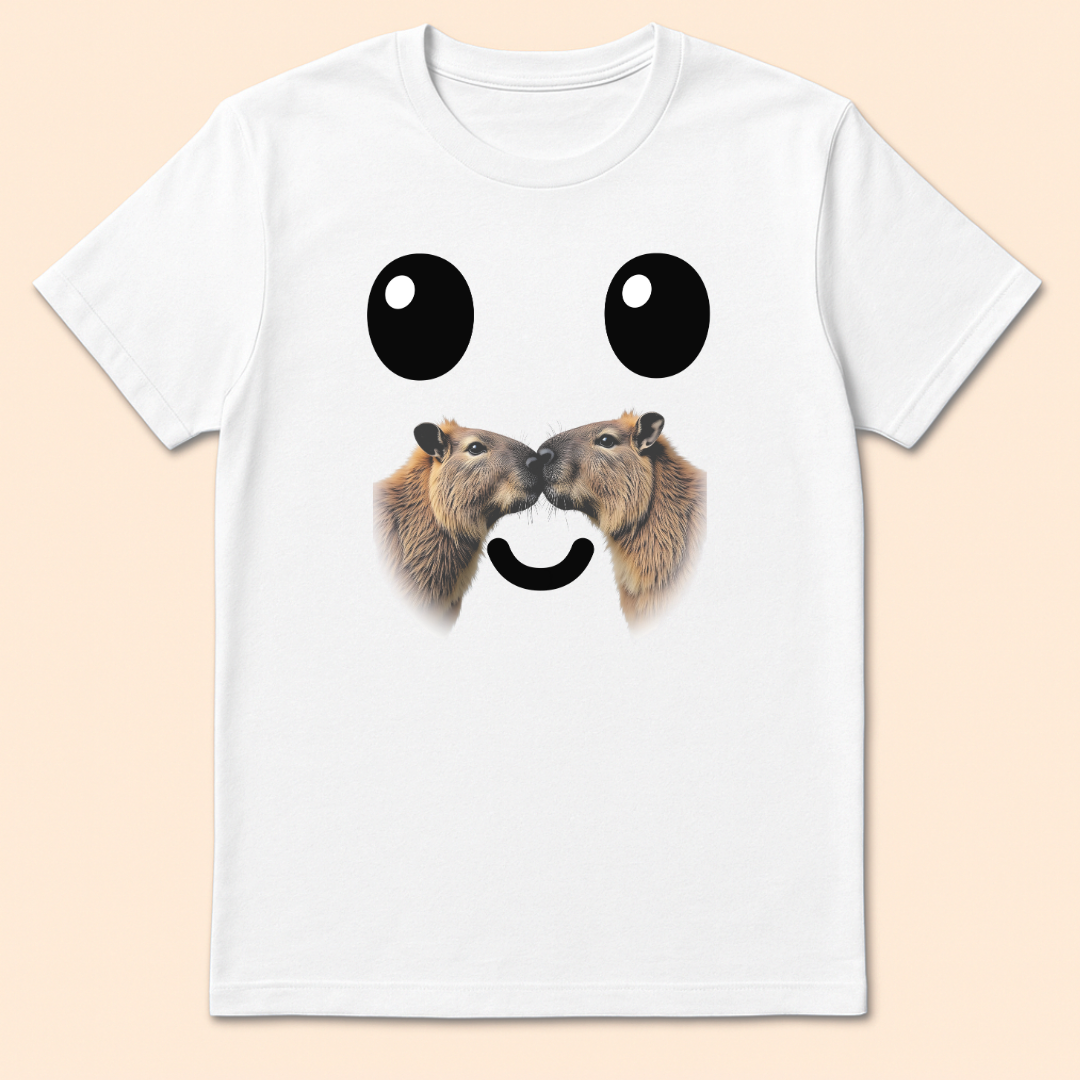 Capybara Moustache T-Shirt White