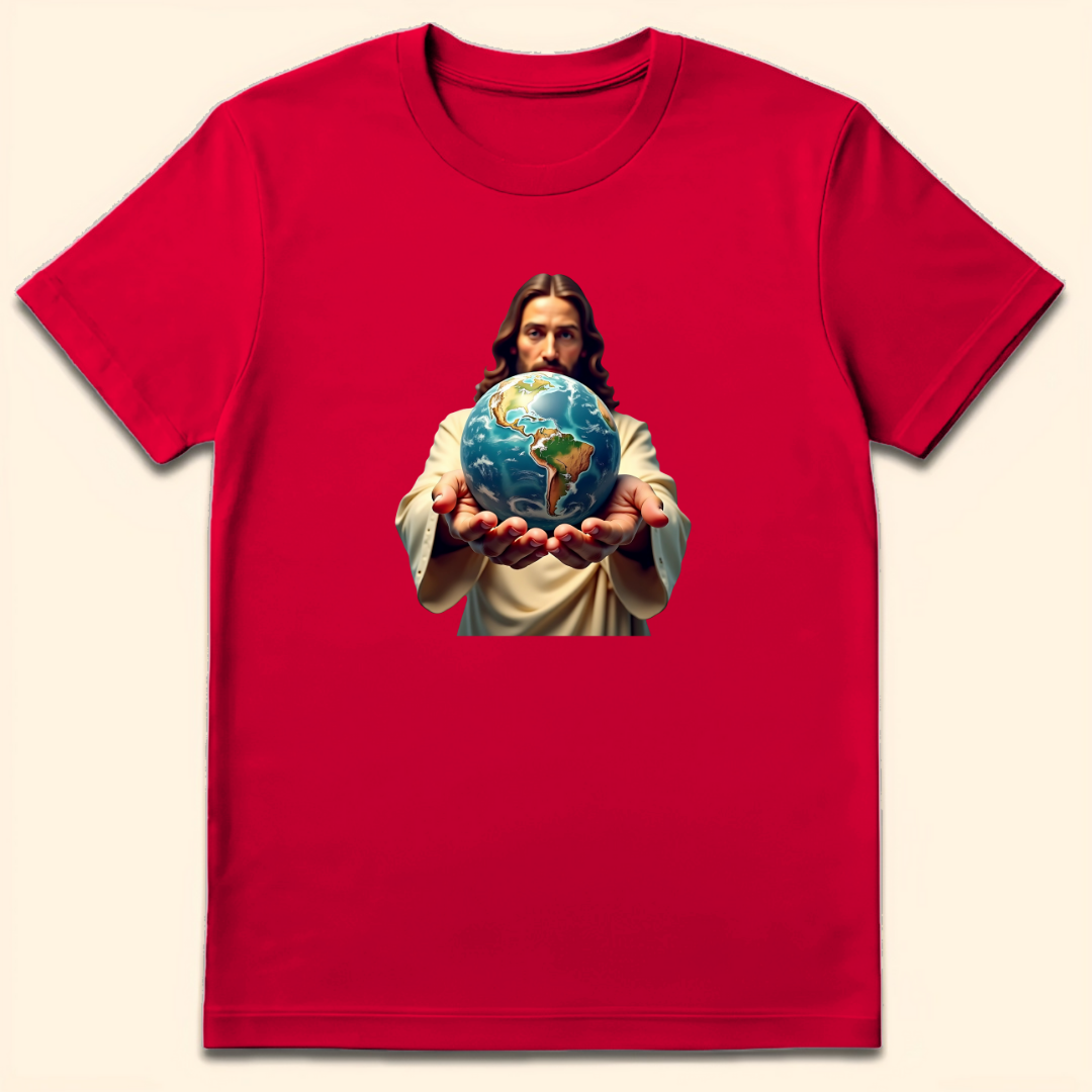 Whole World In His Hands T-Shirt Red