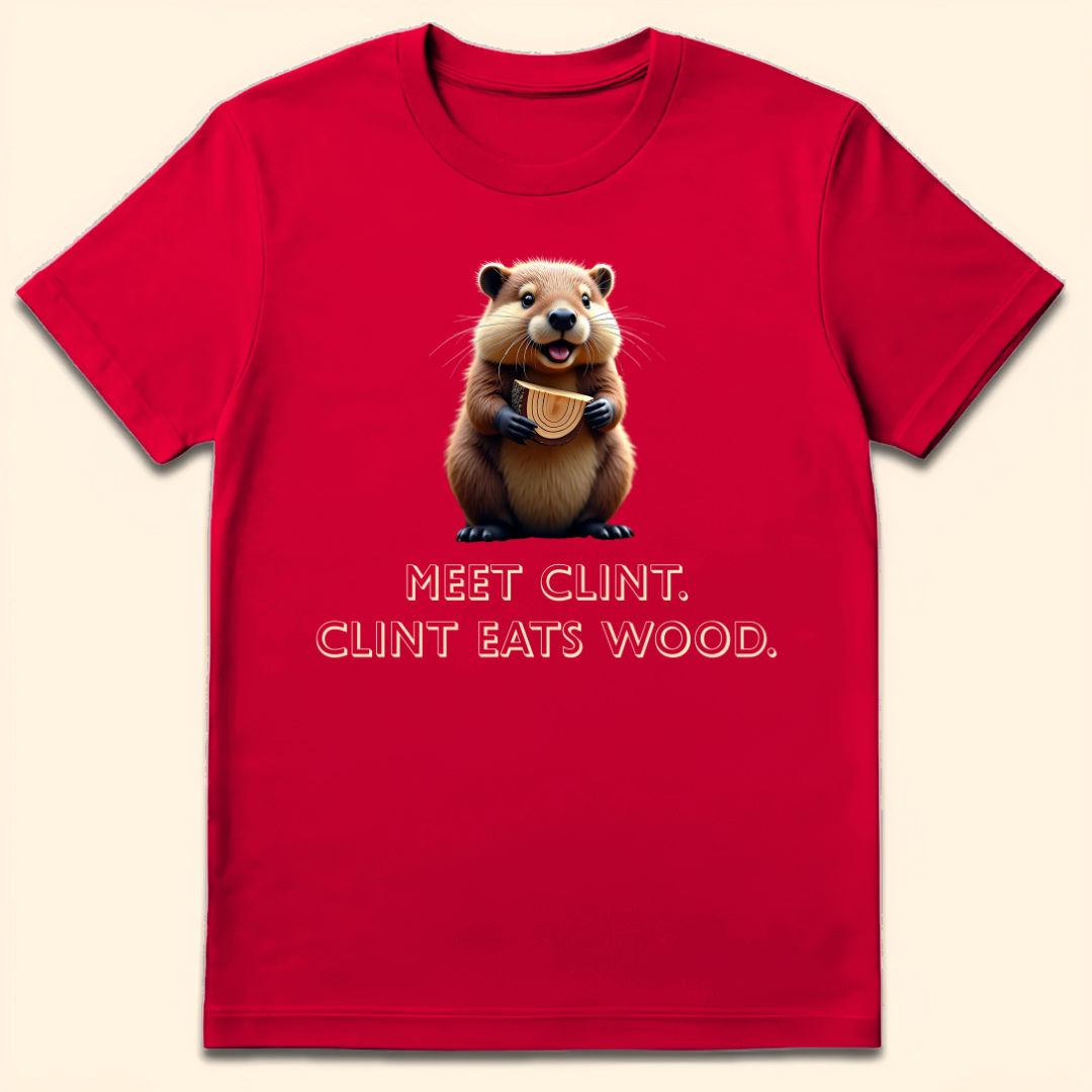 Clint Eats Wood T-Shirt Red