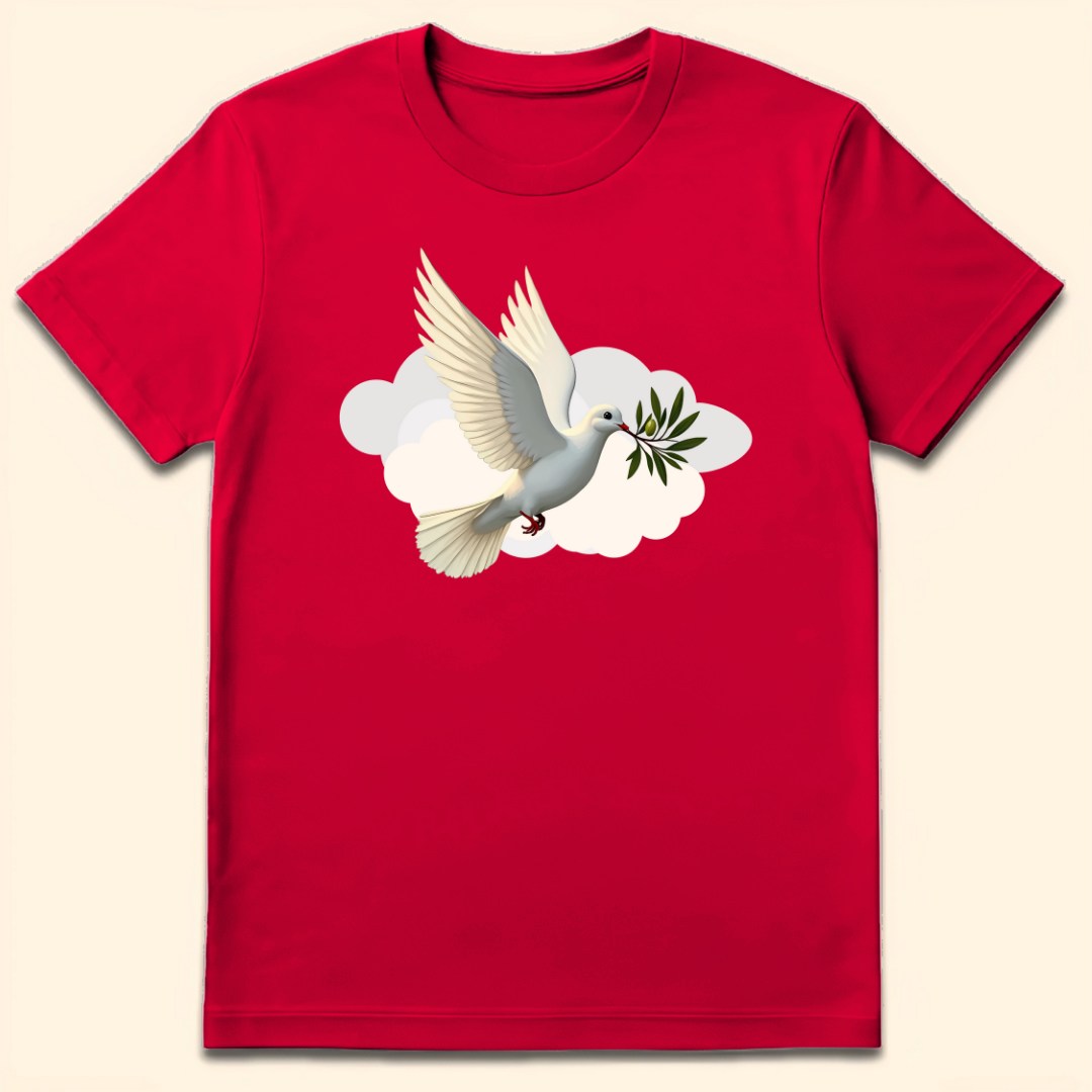 Olive Branch Dove T-Shirt Red
