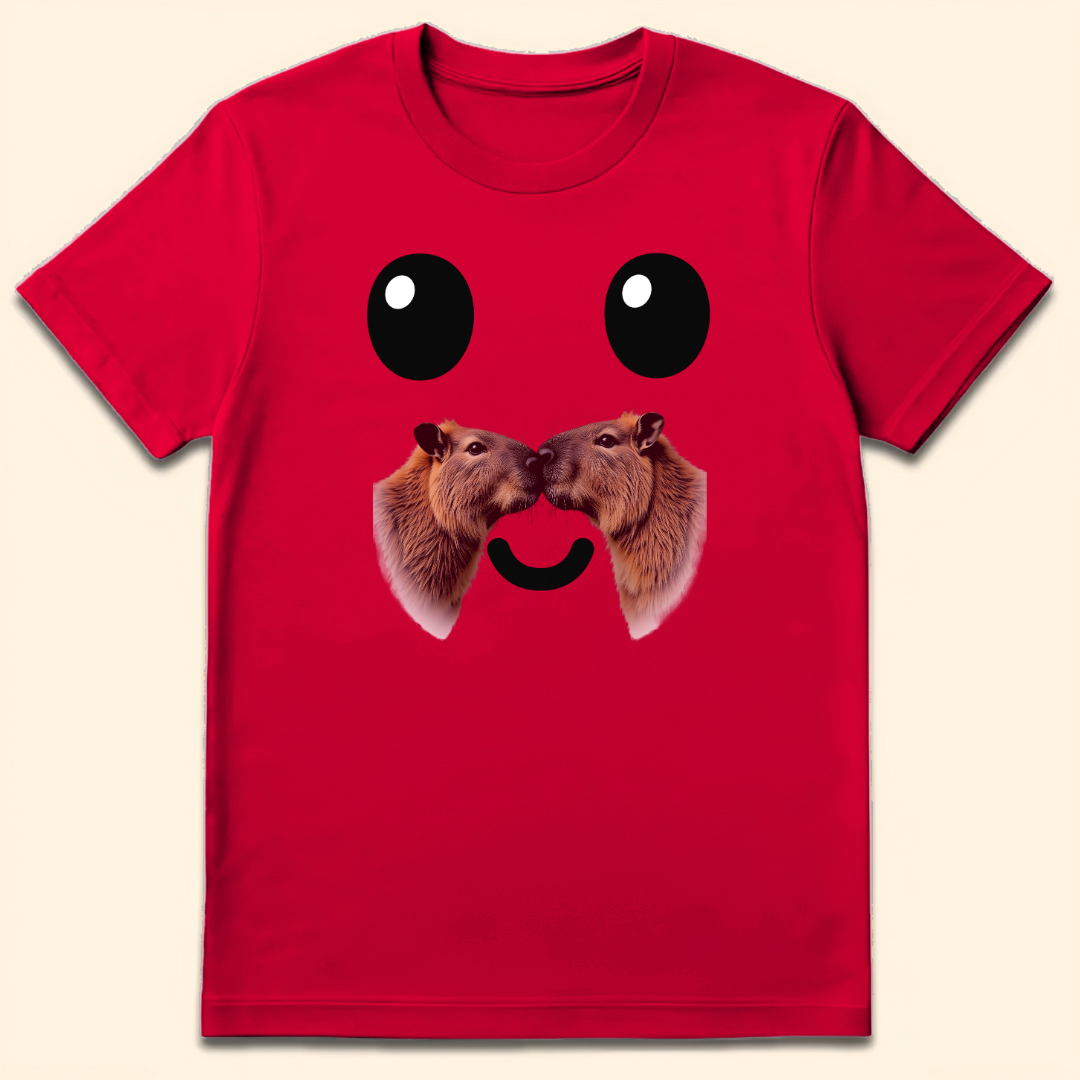 Capybara Moustache T-Shirt Red