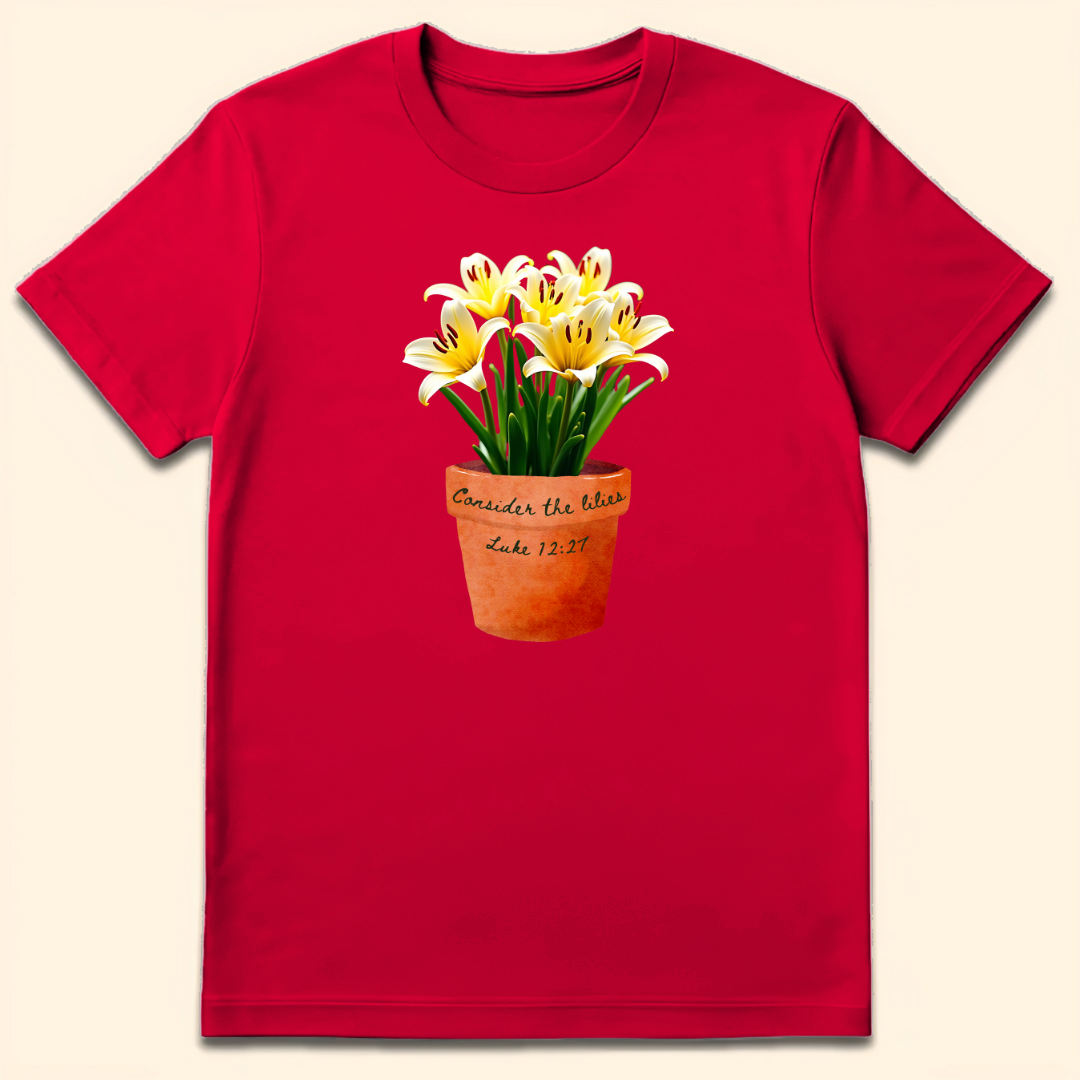 Consider The Lilies T-Shirt Red