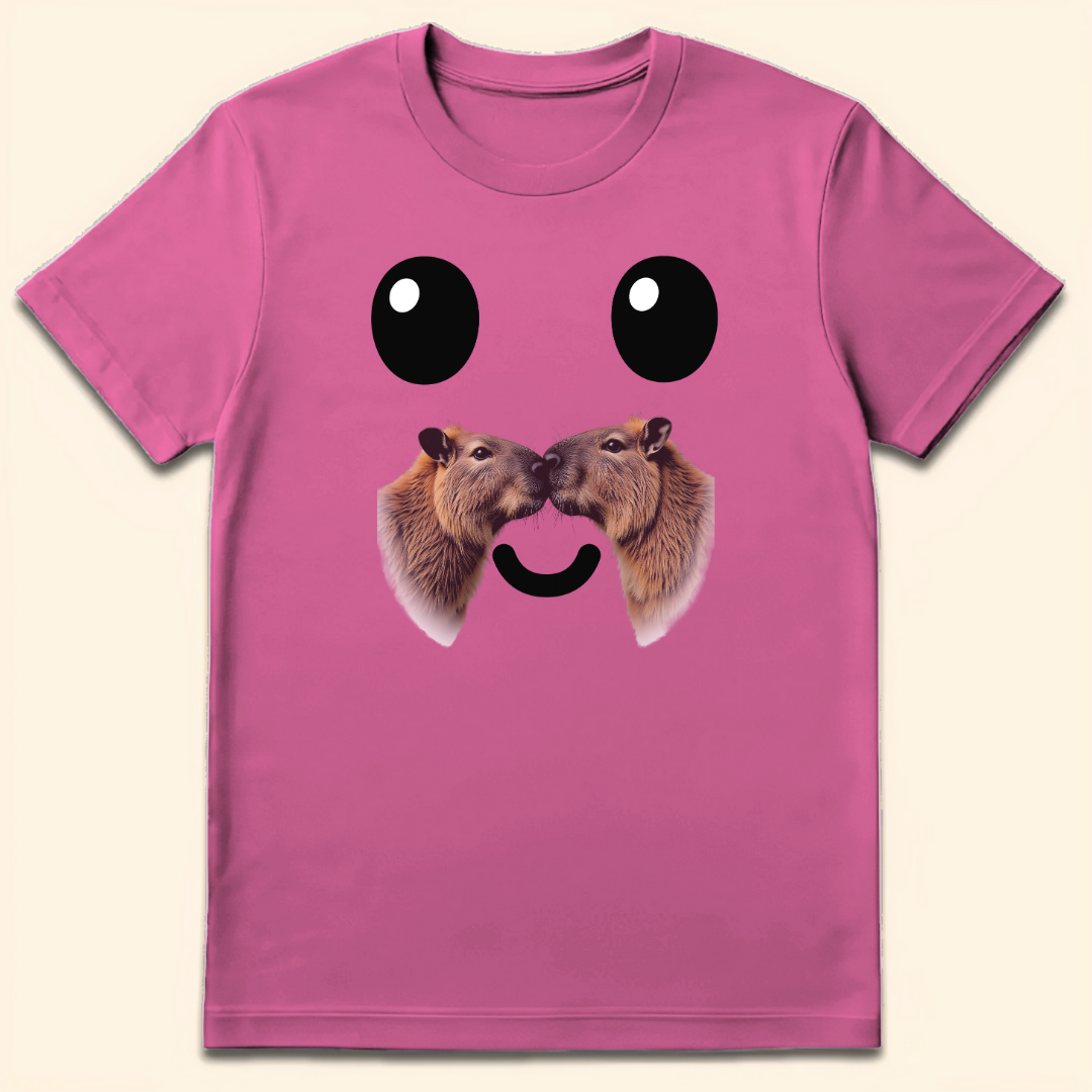 Capybara Moustache T-Shirt Azalea