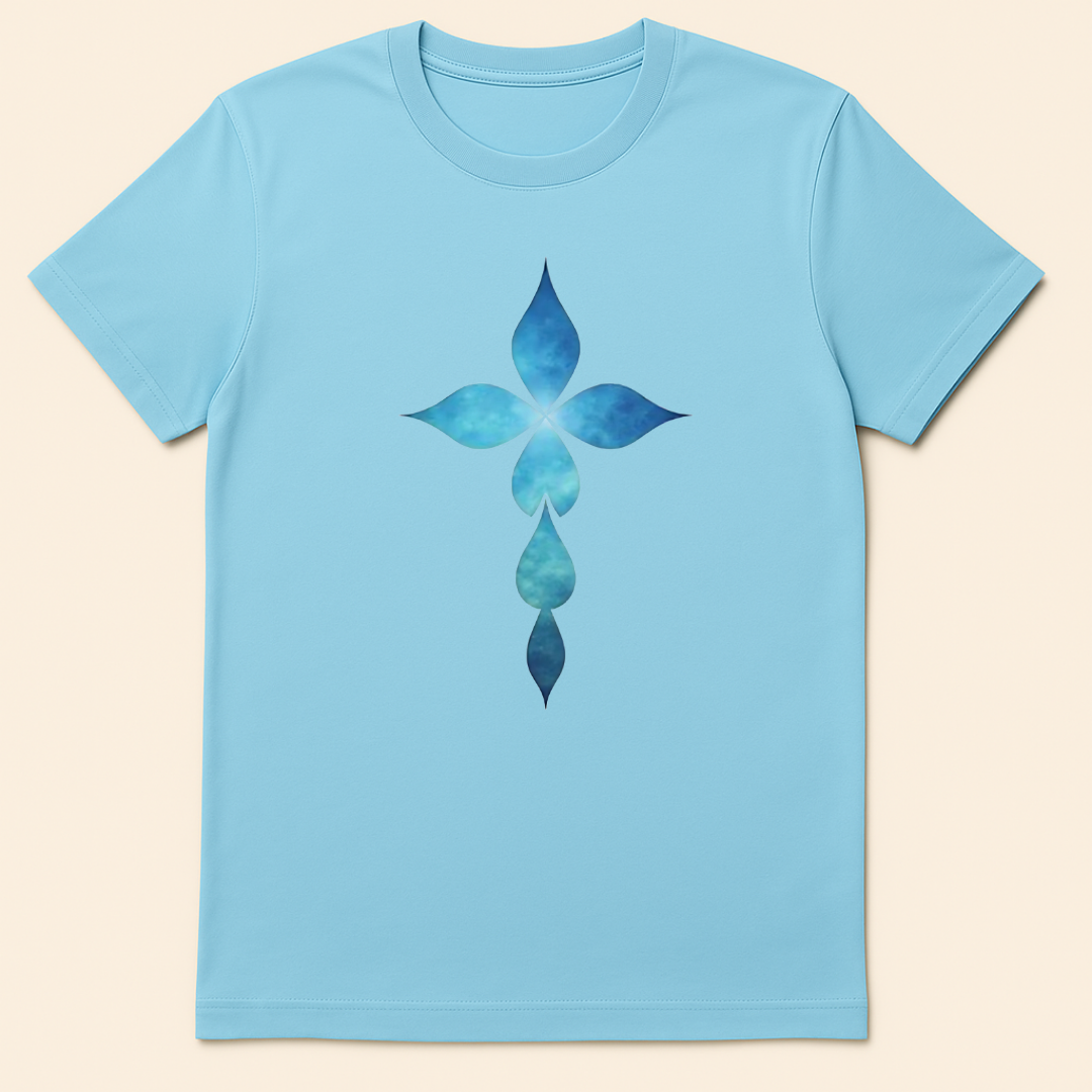 Teardrop Cross T-Shirt Sky