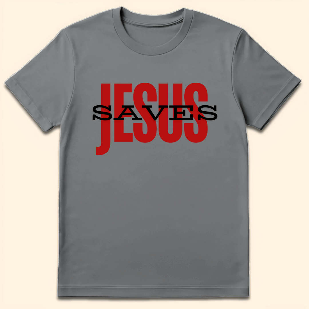 Jesus Saves T-Shirt Sport Grey