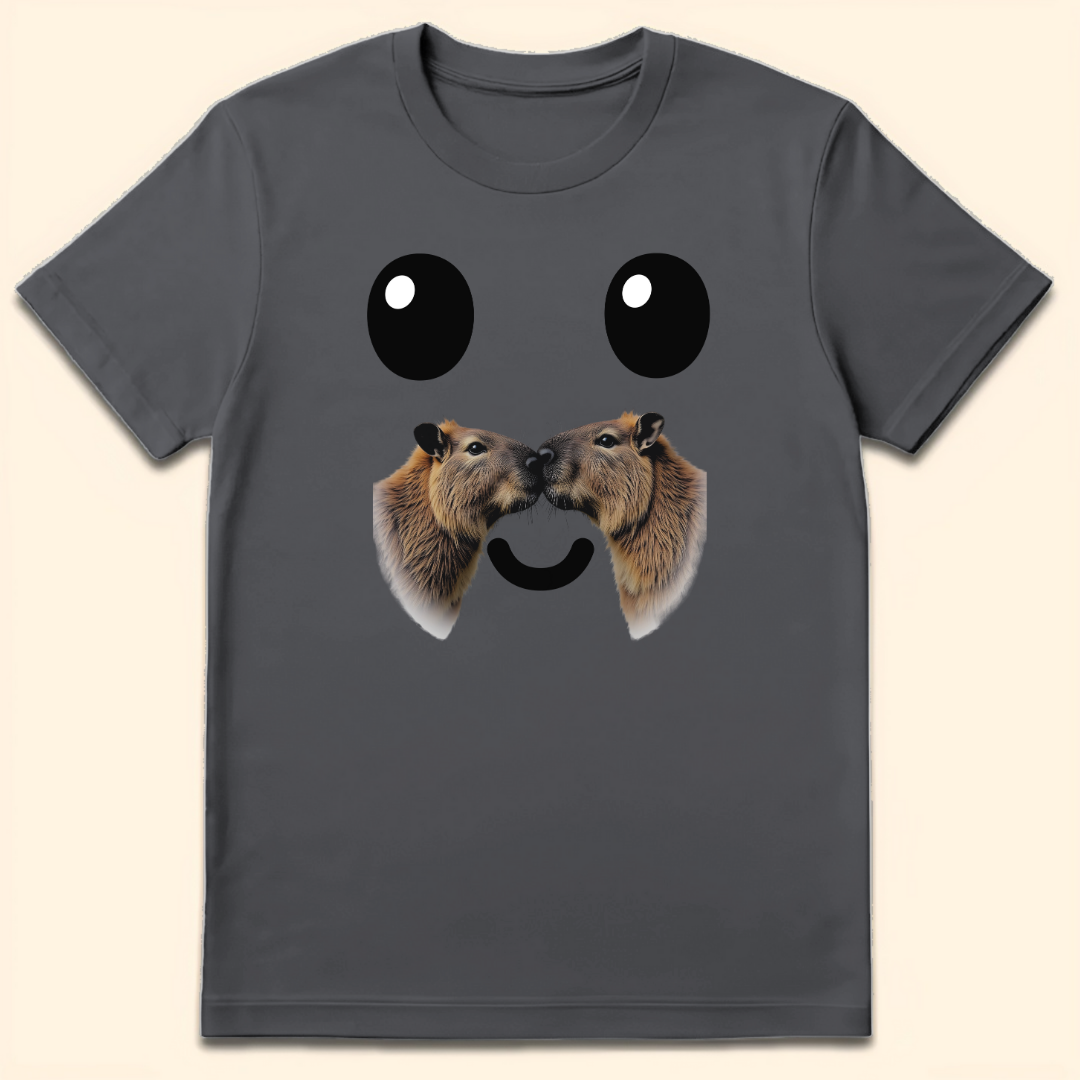Capybara Moustache T-Shirt Charcoal