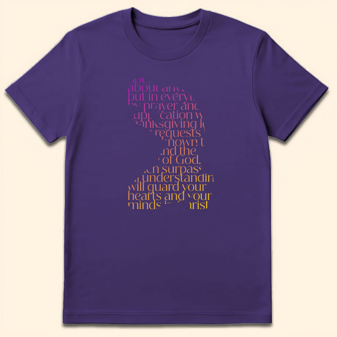 Silhouette Prayer T-Shirt Purple