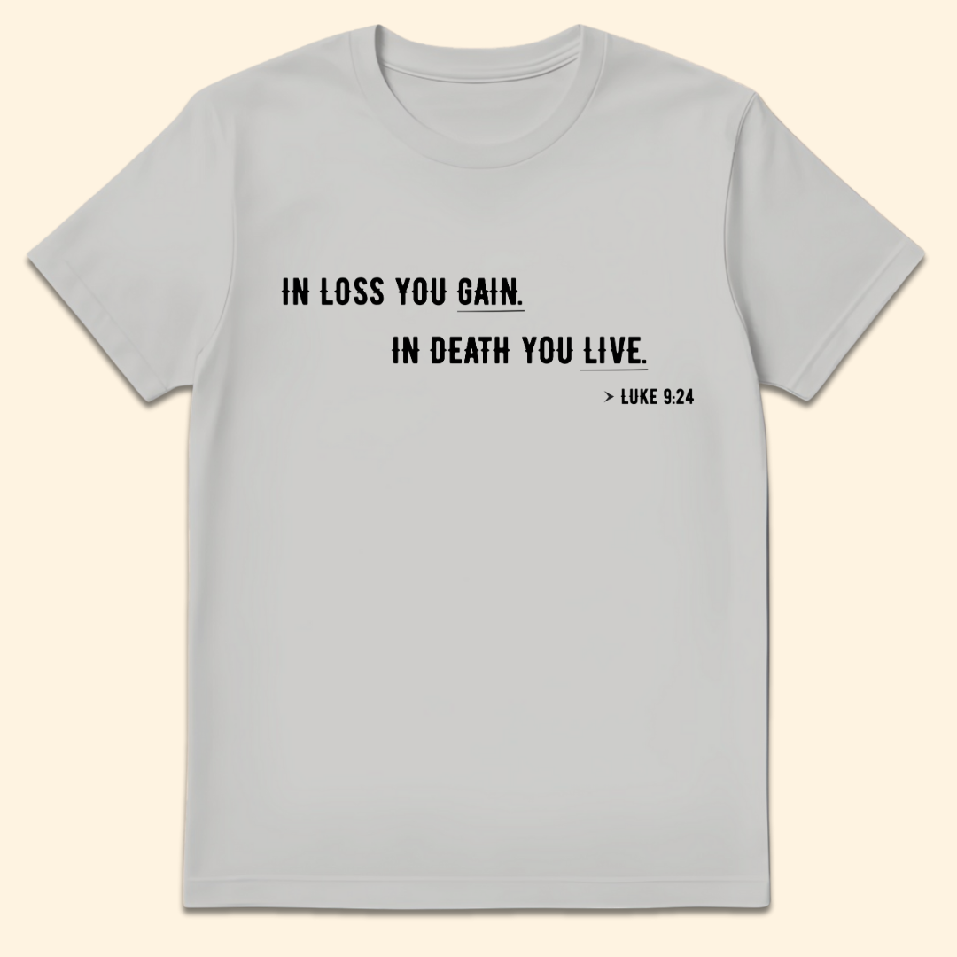 In Death You Live T-Shirt Ice Grey
