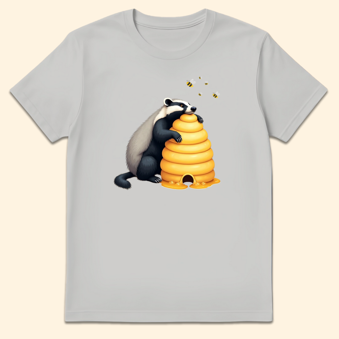 Honeybadger Hive T-Shirt Ice Grey