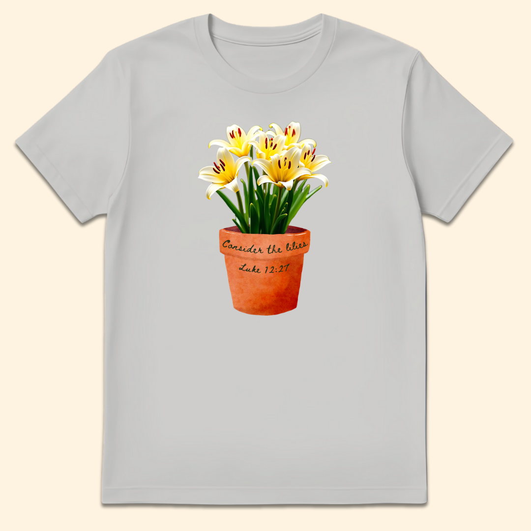 Consider The Lilies T-Shirt Ice Grey