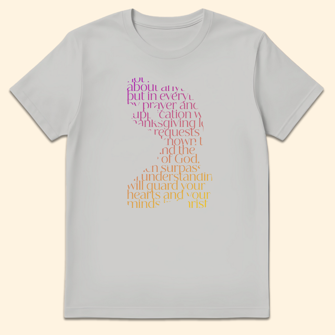 Silhouette Prayer T-Shirt Ice Grey