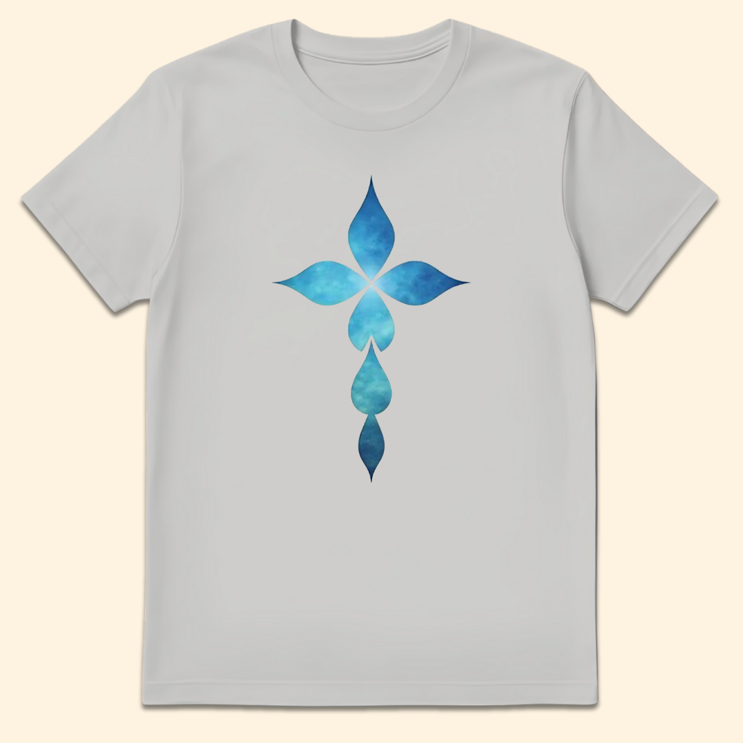 Teardrop Cross T-Shirt Ice Grey
