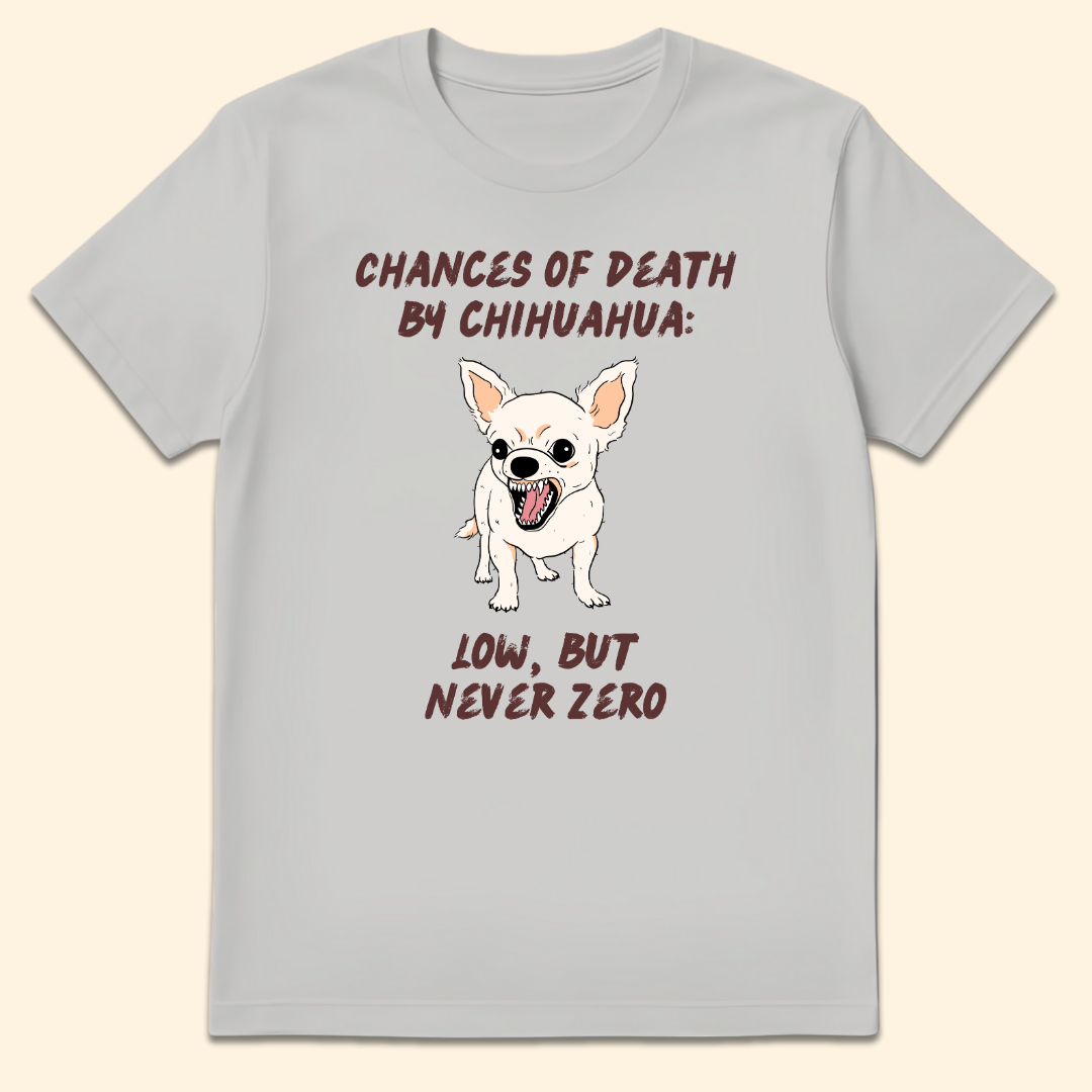 Death By Chihuahua T-Shirt Ice Grey