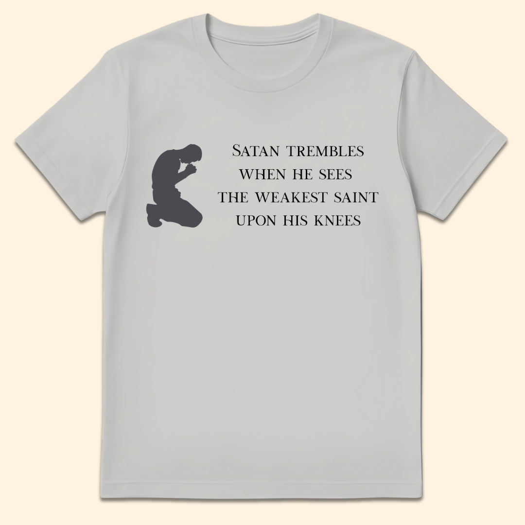 Satan Trembles T-Shirt Ice Grey