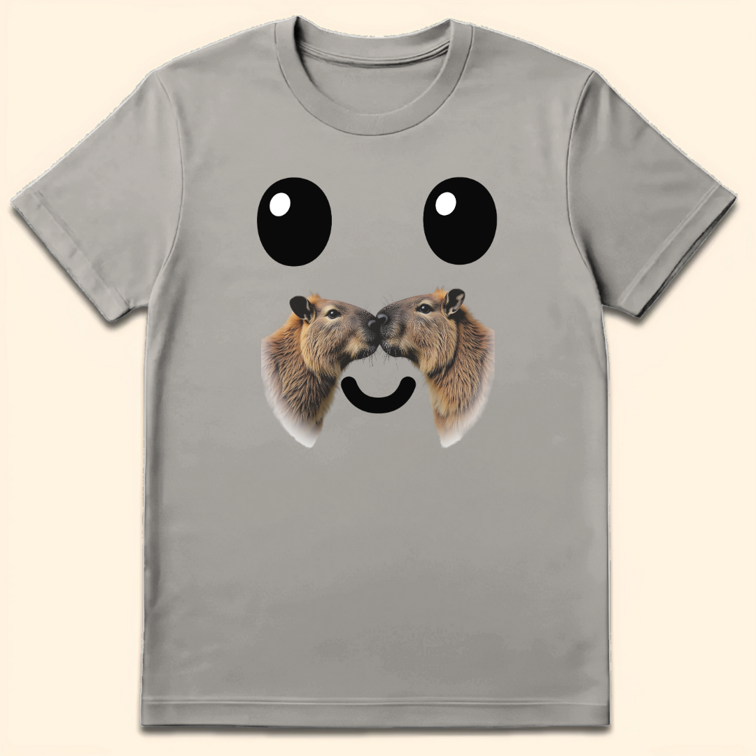 Capybara Moustache T-Shirt Ice Grey