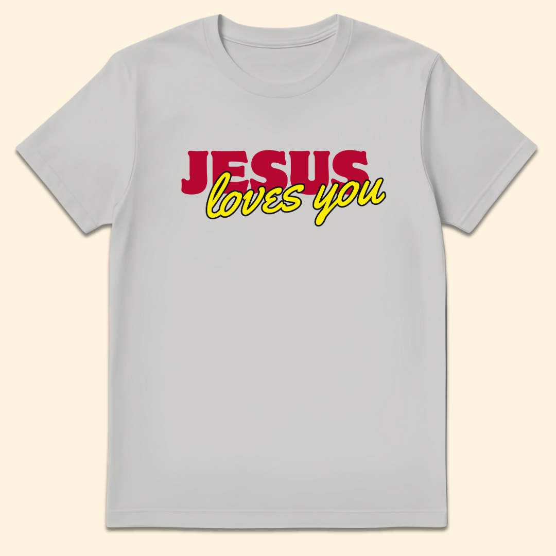 Jesus Loves You T-Shirt Ice Grey