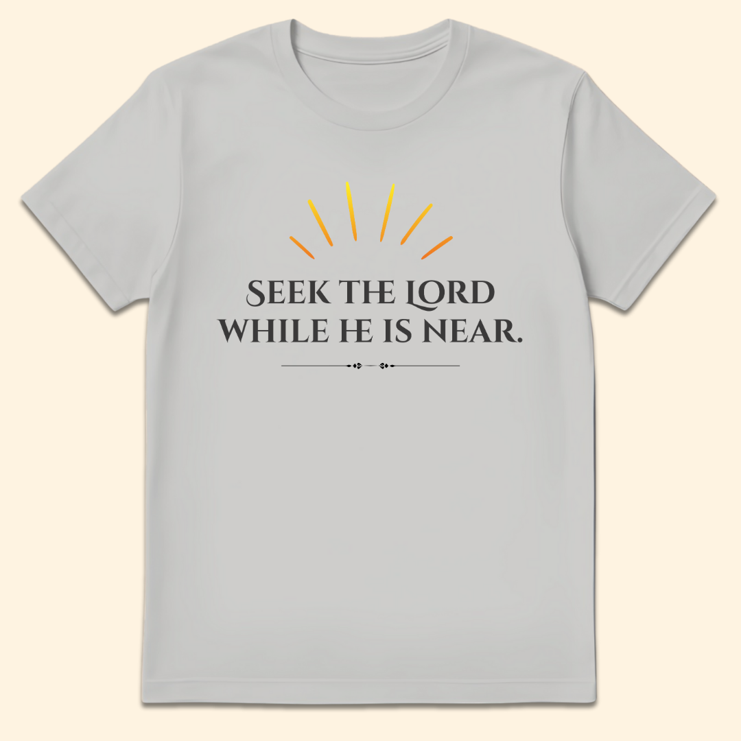 Seek The Lord While He Is Near T-Shirt Ice Grey