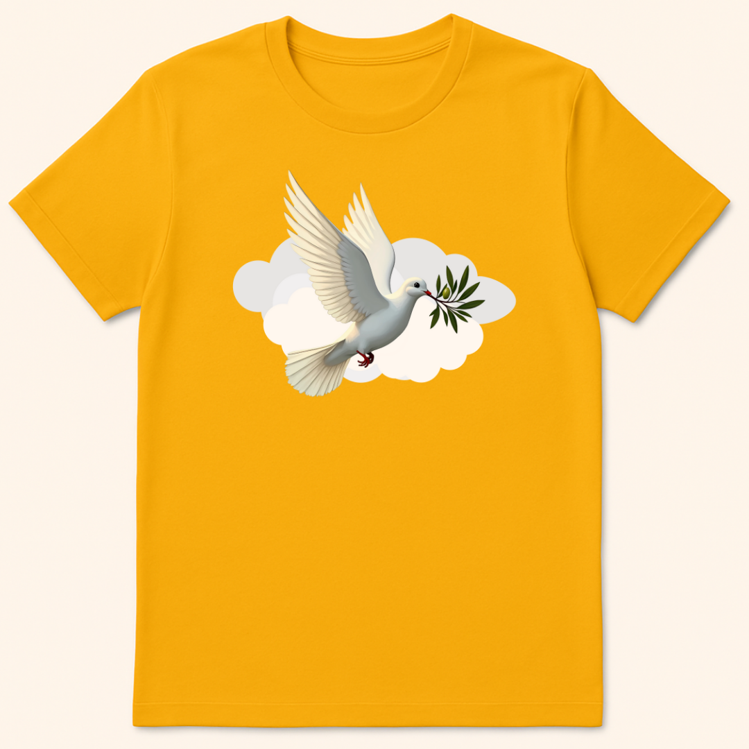 Olive Branch Dove T-Shirt Gold