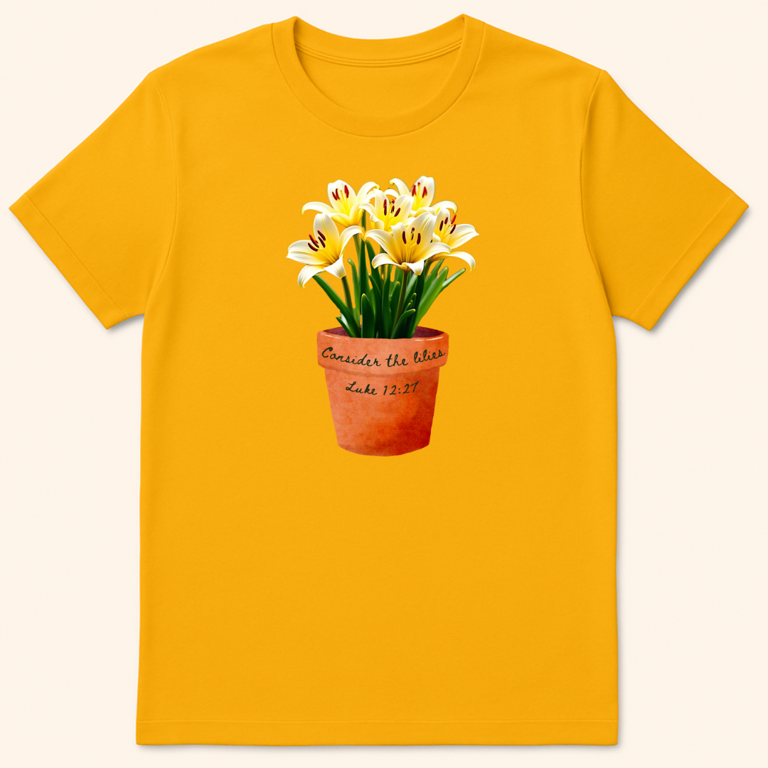 Consider The Lilies T-Shirt Gold