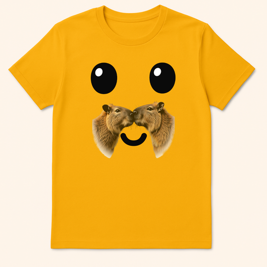 Capybara Moustache T-Shirt Gold