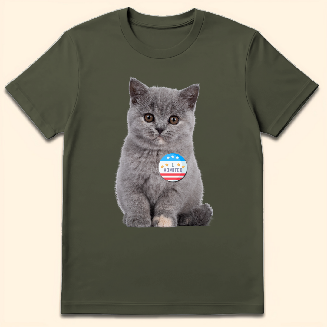 I Vomited T-Shirt Military Green