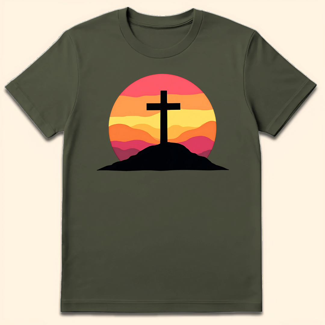 Sunset Silhouette T-Shirt Military Green