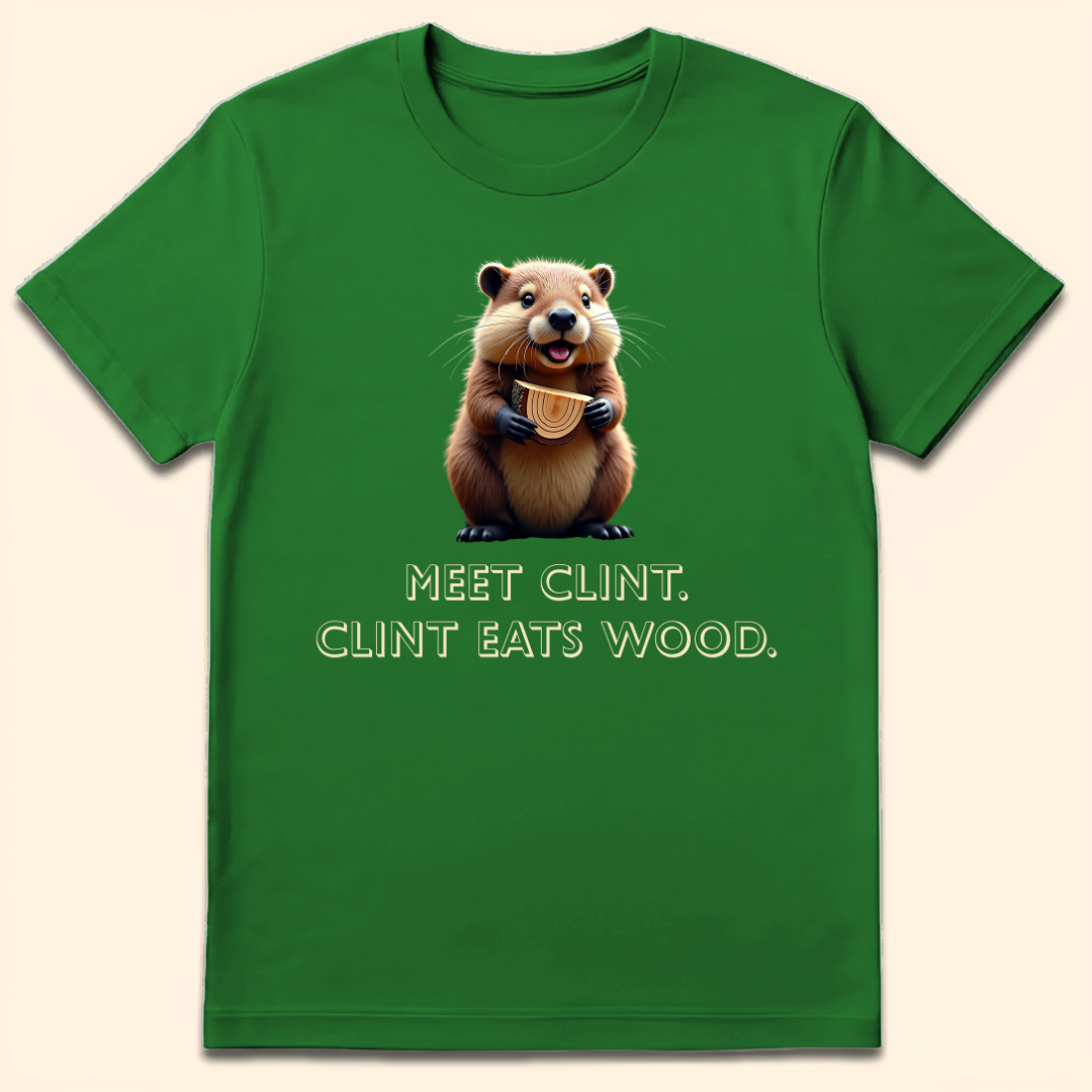 Clint Eats Wood T-Shirt Irish Green