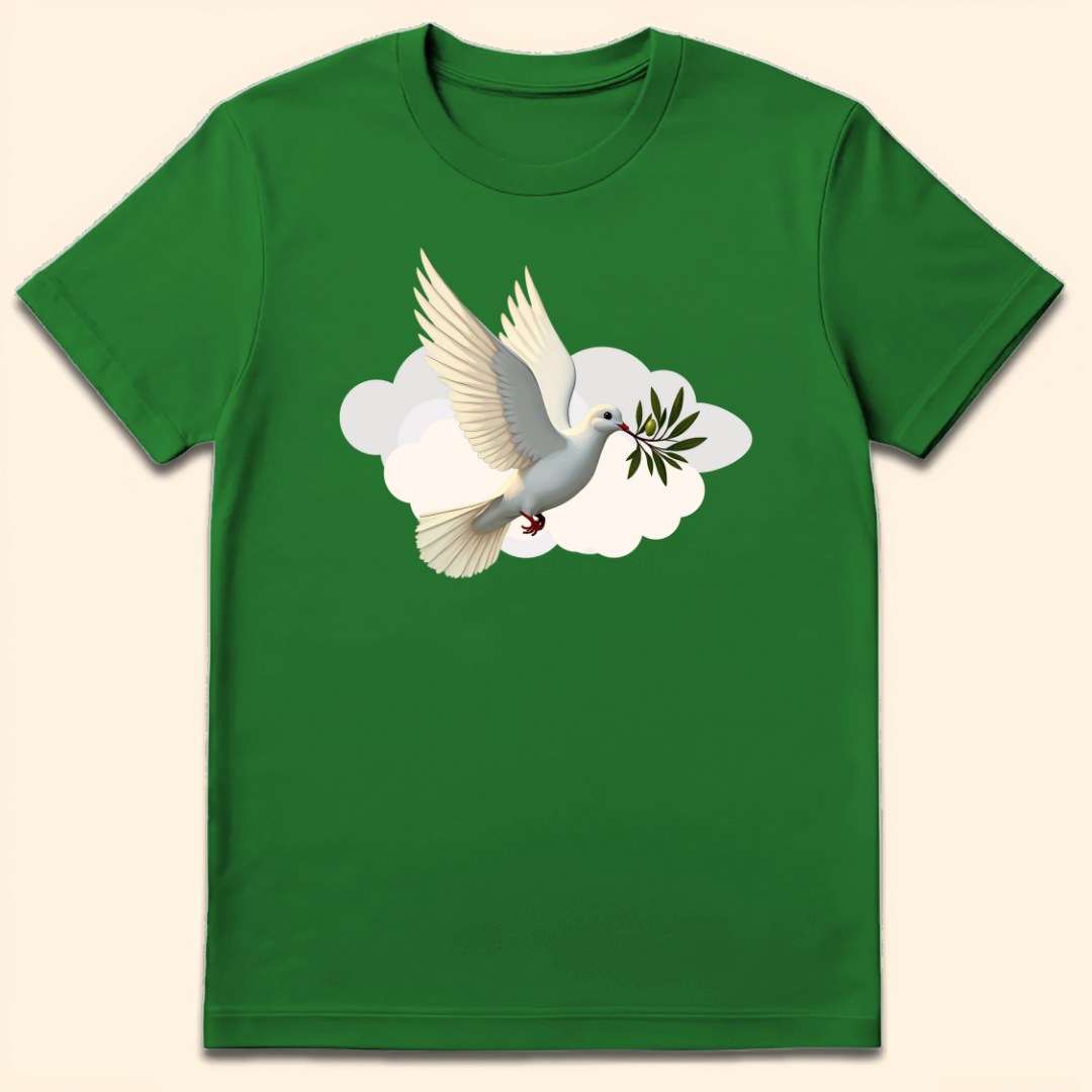 Olive Branch Dove T-Shirt Irish Green