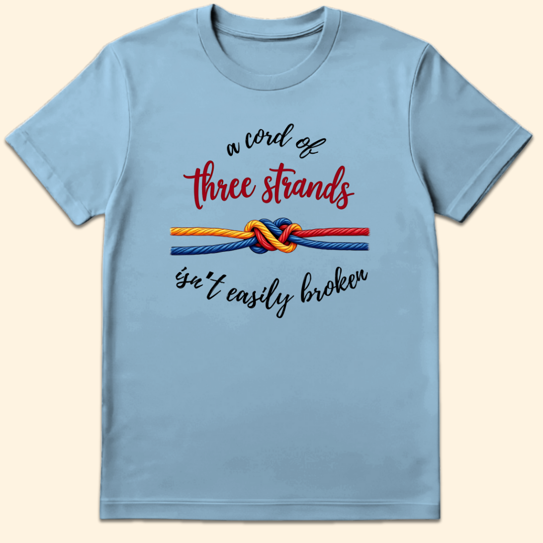 Cord of Three Strands T-Shirt Light Blue