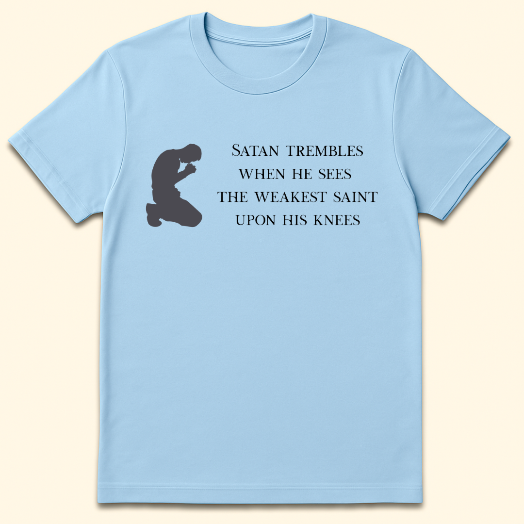 Satan Trembles T-Shirt Light Blue