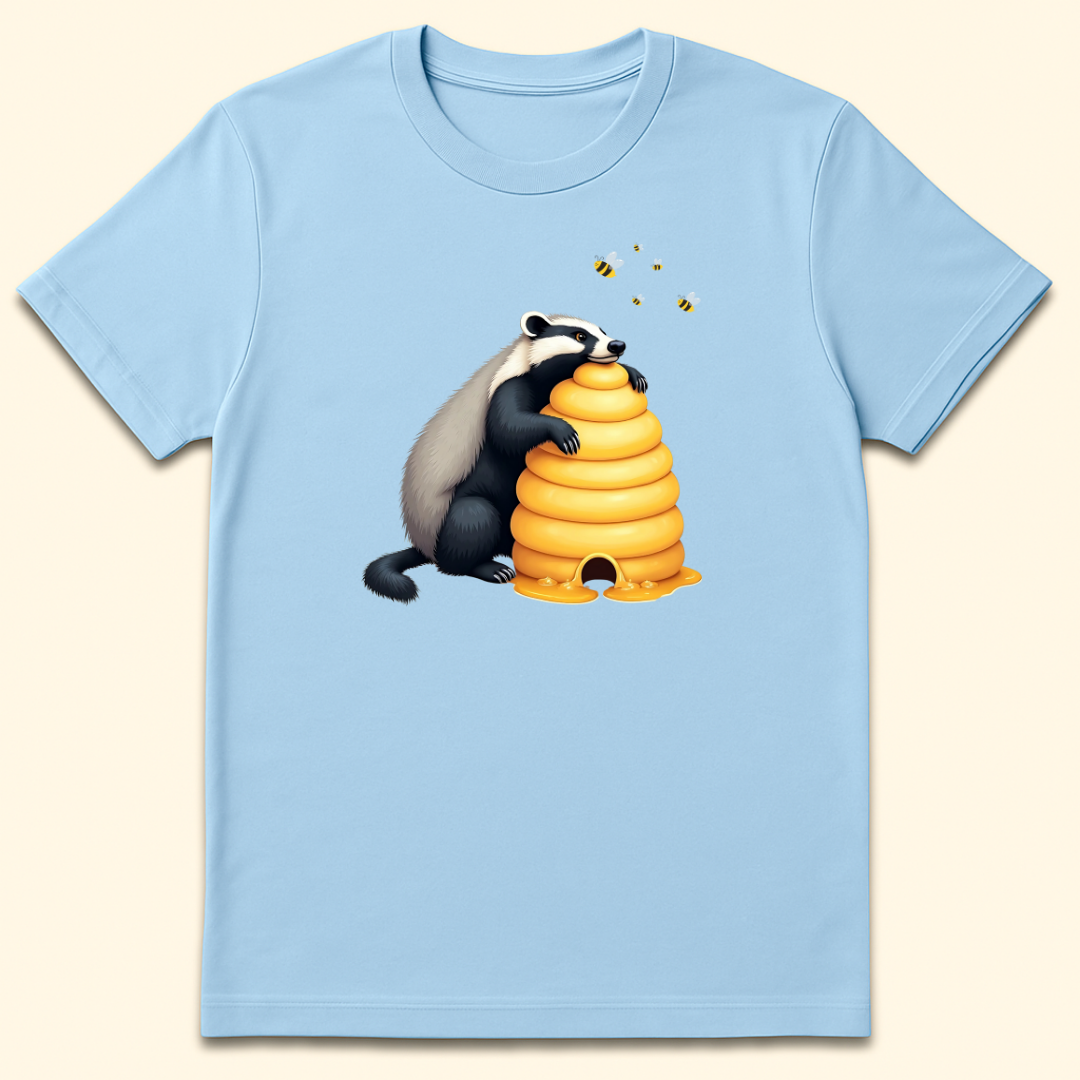 Honeybadger Hive T-Shirt Light Blue
