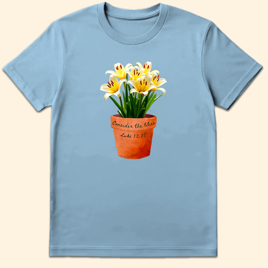 Consider The Lilies T-Shirt Light Blue