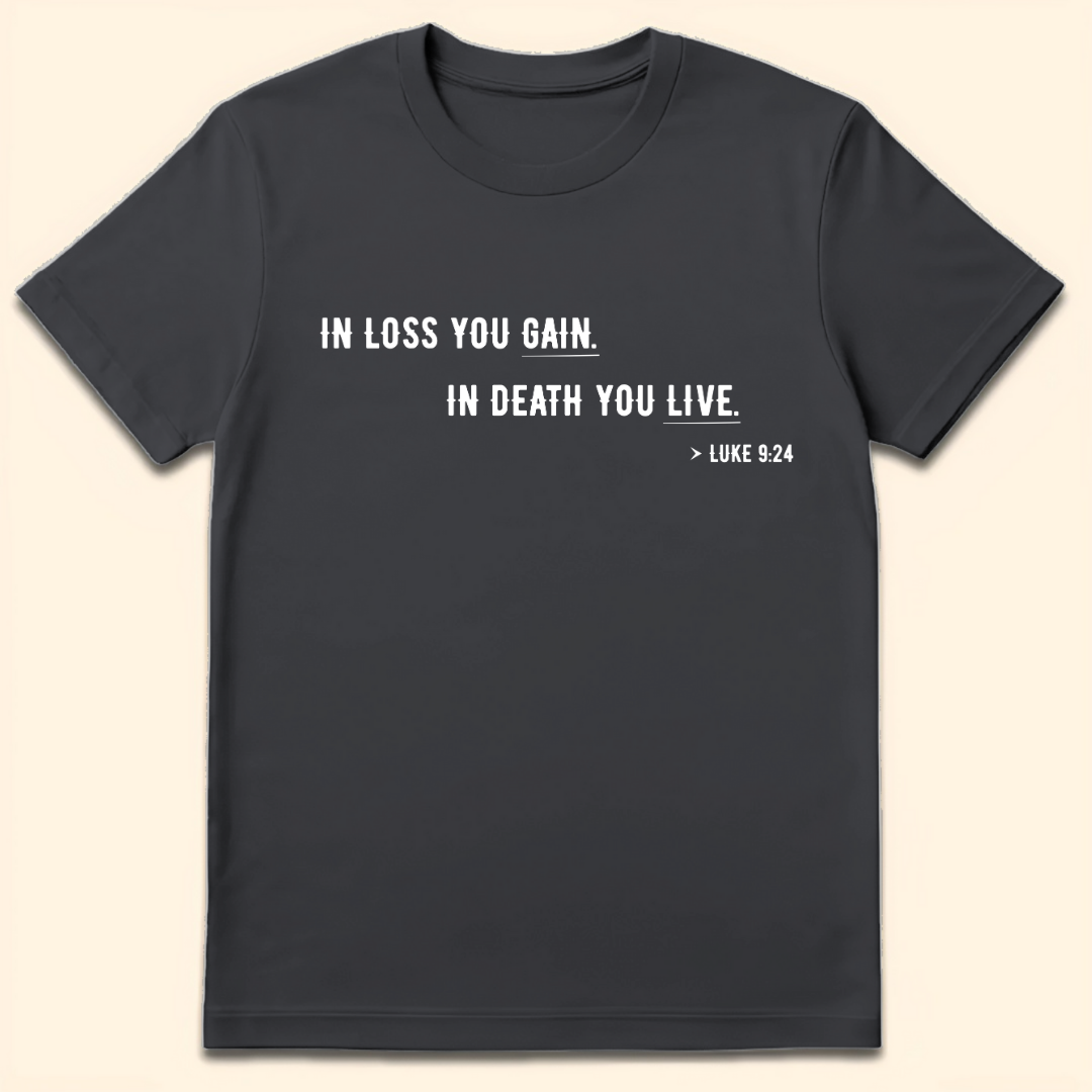 In Death You Live T-Shirt Dark Heather Grey