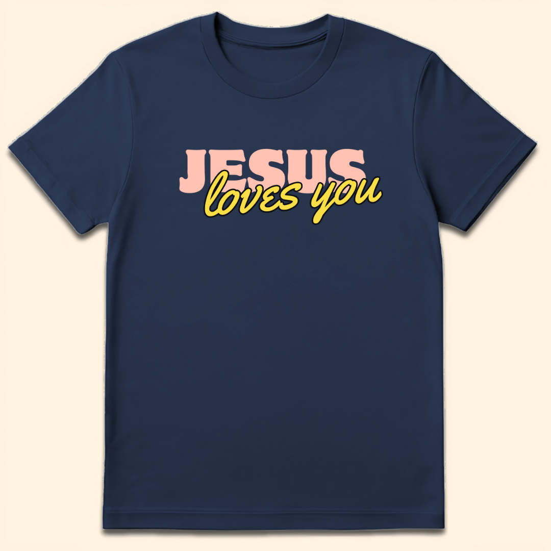 Jesus Loves You T-Shirt Navy