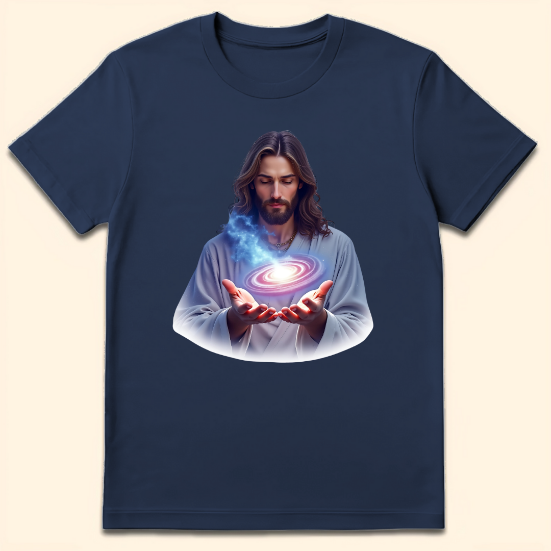 Jesus Creator of Galaxies T-Shirt Navy