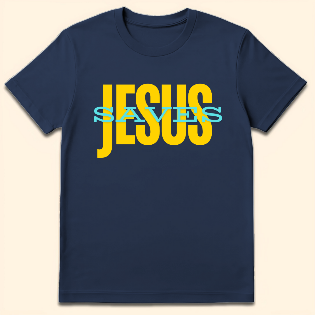 Jesus Saves T-Shirt Navy