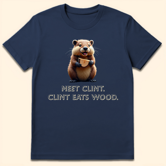 Clint Eats Wood T-Shirt Navy
