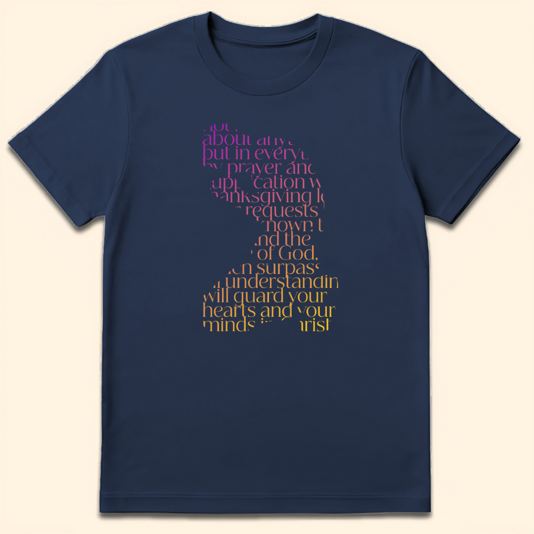 Silhouette Prayer T-Shirt Navy