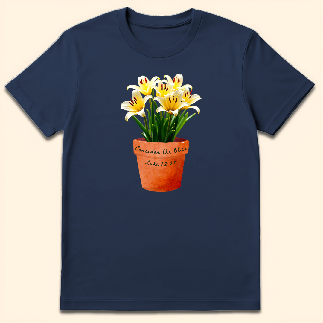 Consider The Lilies T-Shirt Navy