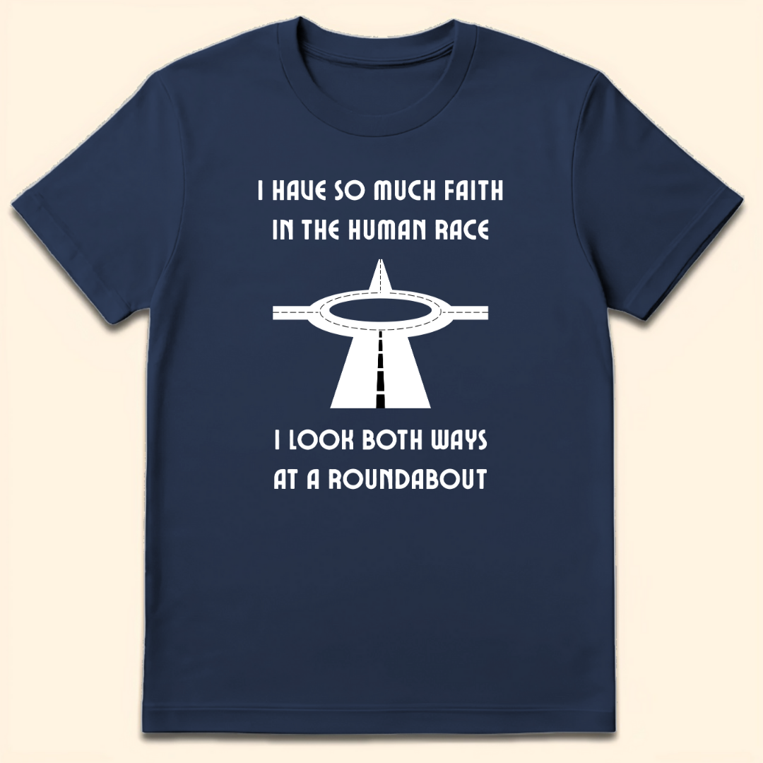 Both Ways At A Roundabout T-Shirt Navy